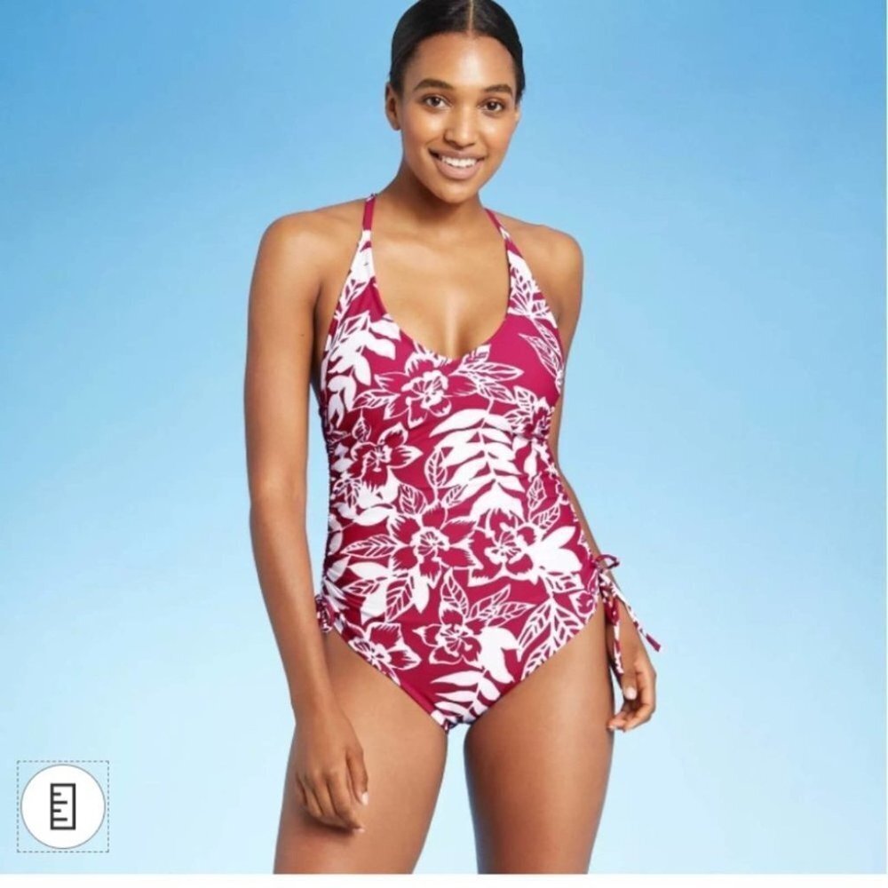 Kona Sol Side-Cinch Tropical Modern One Piece Small